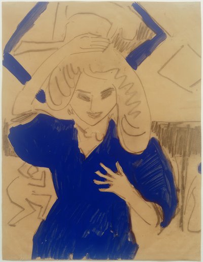 Dívka v modrých šatech od Ernst Ludwig Kirchner