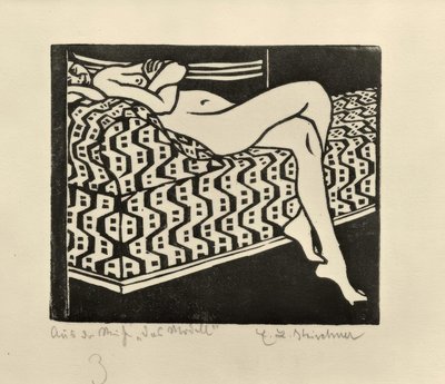 Dívka nahá na pohovce od Ernst Ludwig Kirchner