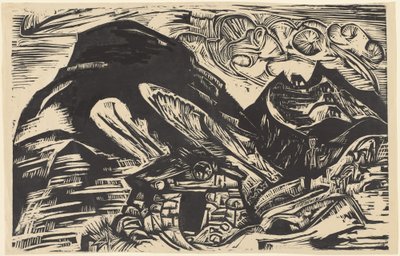 Hory s horskou chatou od Ernst Ludwig Kirchner