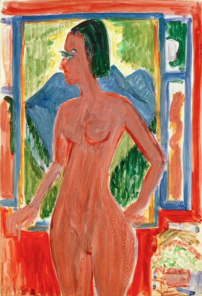 Nahá žena u okna od Ernst Ludwig Kirchner
