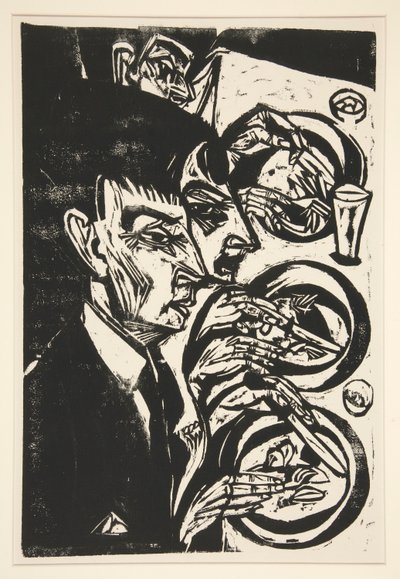 Nervoese beim Diner (Nervózní lidé na večeři) od Ernst Ludwig Kirchner