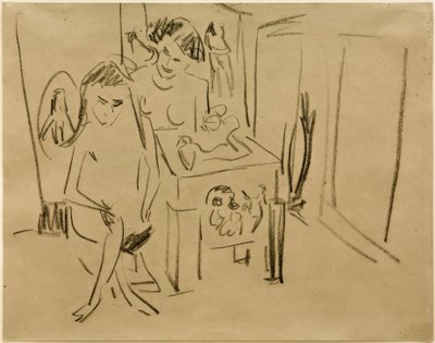 Bez názvu (Dodo a Fränzi ve studiu) od Ernst Ludwig Kirchner