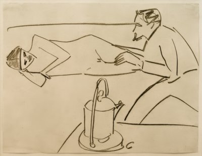 Bez názvu (Liegende Fränzi v rozhovoru s Erichem Heckelem) od Ernst Ludwig Kirchner