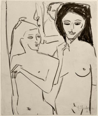 Bez názvu (dvě nahé dívky) od Ernst Ludwig Kirchner