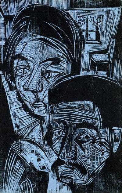 Selský pár v chalupě, 1919 od Ernst Ludwig Kirchner