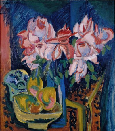 Růžové růže od Ernst Ludwig Kirchner
