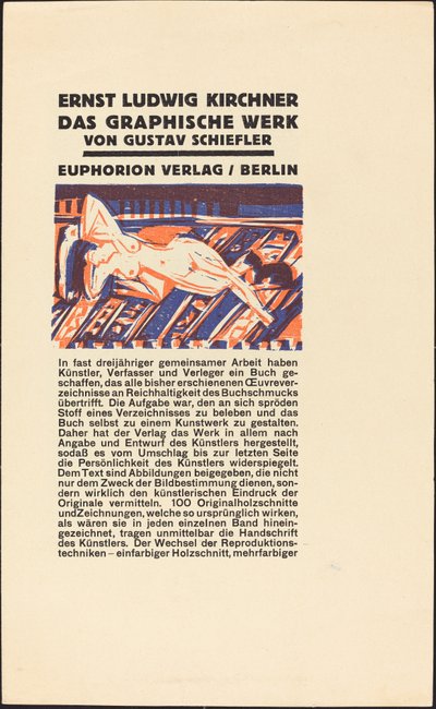 Ležící akt s kočkou (ilustrace pro Ernst Ludwig Kirchner: Das Graphisches Werk) od Ernst Ludwig Kirchner