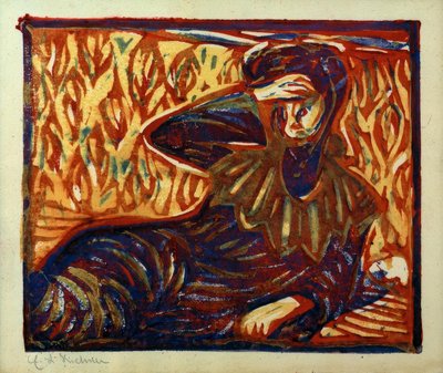 Odpočívající dívka s bolestí hlavy od Ernst Ludwig Kirchner