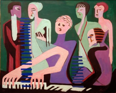 Zpěvák u klavíru od Ernst Ludwig Kirchner
