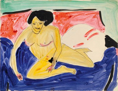 Sedící akt na Divanu, 1909 od Ernst Ludwig Kirchner