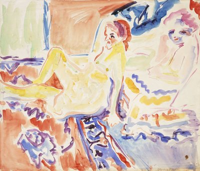 Sezení a ležení od Ernst Ludwig Kirchner