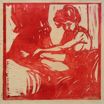 Sedící nahá dívka od Ernst Ludwig Kirchner