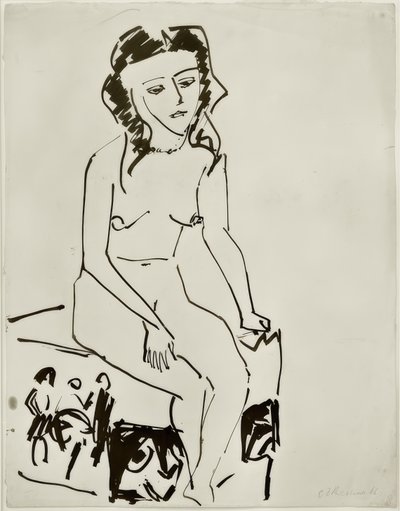 Sedící ženský akt od Ernst Ludwig Kirchner