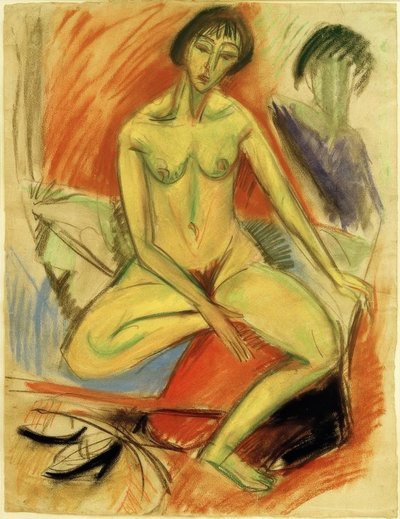 Sedící ženský akt od Ernst Ludwig Kirchner