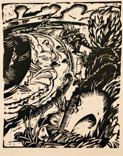 Strmé pobřeží s kulatým zálivem od Ernst Ludwig Kirchner