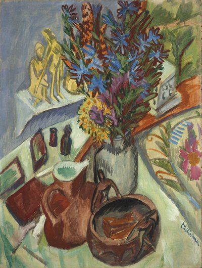 Zátiší se džbánem a africkou mísou, 1912 od Ernst Ludwig Kirchner