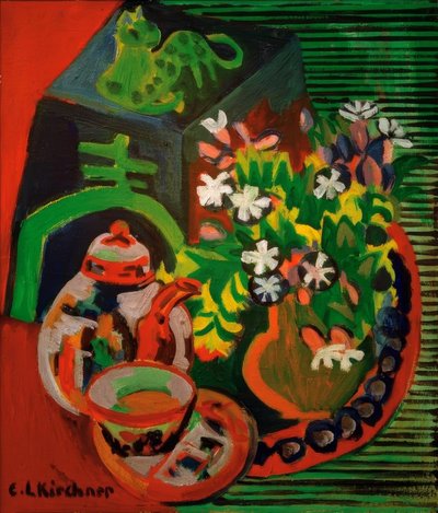 Zátiší s čínským porcelánem od Ernst Ludwig Kirchner