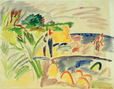 Plážová scéna na Fehmarnu od Ernst Ludwig Kirchner