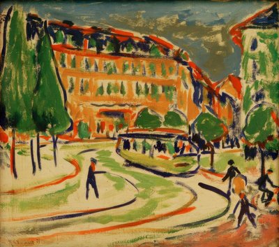 Tramvaj v Drážďanech od Ernst Ludwig Kirchner