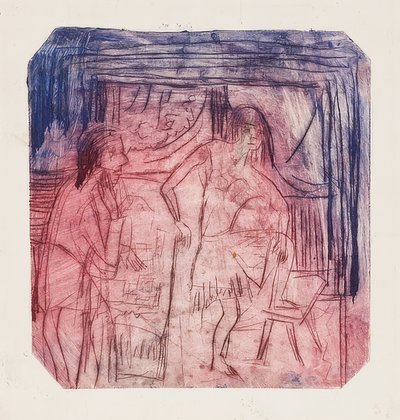 Scéna v místnosti. 1921 od Ernst Ludwig Kirchner