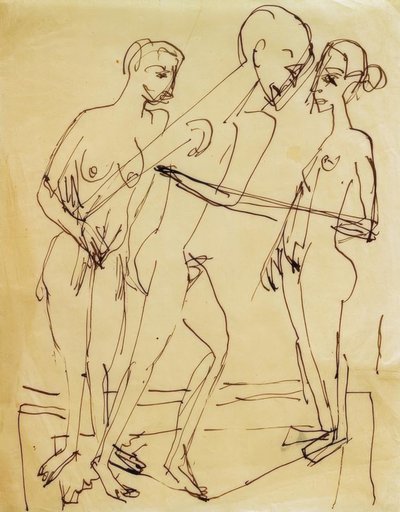 Tanec mezi ženami od Ernst Ludwig Kirchner
