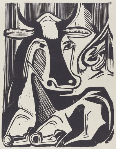 Velká kráva ležící (Grosse Liegende Kuh) od Ernst Ludwig Kirchner