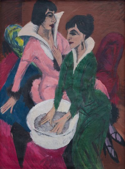Dvě ženy s umyvadlem; Sestry od Ernst Ludwig Kirchner