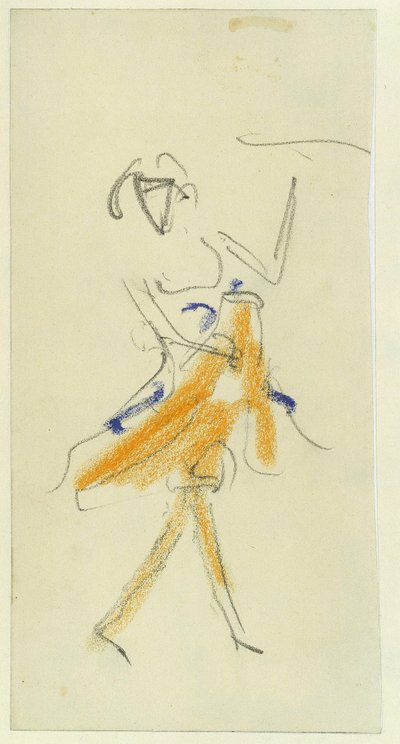 Tanečník. Dílo Ernsta Ludwiga Kirchnera (1880-1938), tužka a pastel na kartonu od Ernst Ludwig Kirchner
