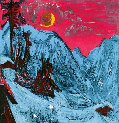 Zimní měsíční noc od Ernst Ludwig Kirchner