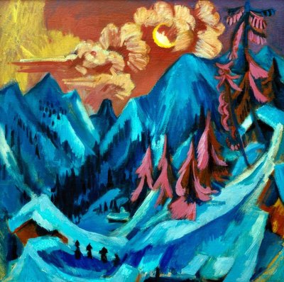 Zimní měsíční krajina od Ernst Ludwig Kirchner