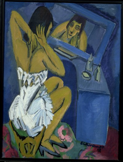 Žena před zrcadlem od Ernst Ludwig Kirchner