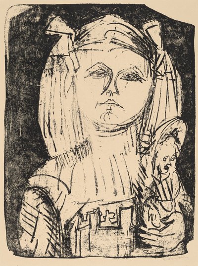 Mladá dívka s panenkou od Ernst Ludwig Kirchner