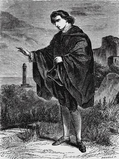 Ilustrace pro Entail, novela Ernsta Theodora Amadea Hoffmanna (1776-1822), rytina od Ernst Theodor Amadeus Hoffmann