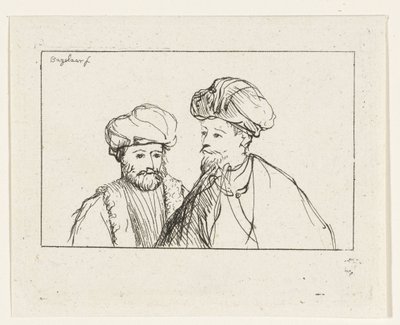 Portrét dvou mužů s turbany od Ernst Willem Jan Bagelaar