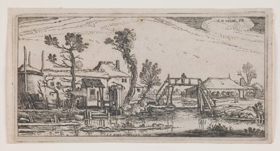 Farm Beyond a Canal, ze série „Deset podlouhlých krajin“ od Esaias van de Velde