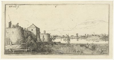 Pevnost s obranou Tholen na Scheldt Krajiny (název série) od Esaias van de Velde