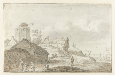 pobřežní vesnice od Esaias van de Velde
