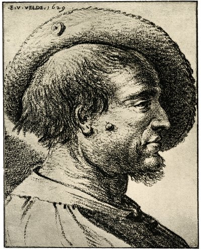 Studie hlavy muže od Esaias van de Velde