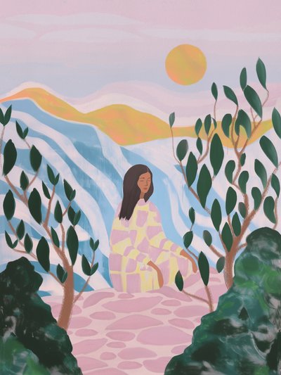 Žena v klidné krajině od Essa Van Reis