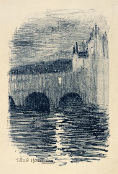 Pulteney Bridge, Bath - soumrak od Esther Blaikie MacKinnon