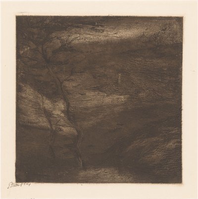 Večer v Pyrenejích (původní název na objektu) od Etha Fles (signed by artist)