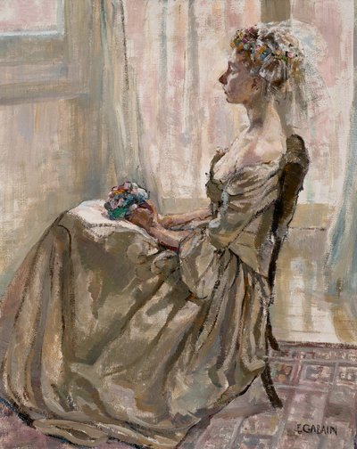 Malá francouzská nevěsta (olej na desce) od Ethel Gabain