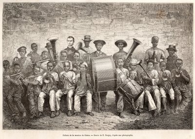 Dětský orchestr v Gabonu, 1876 od Etienne Antoine Eugene Ronjat