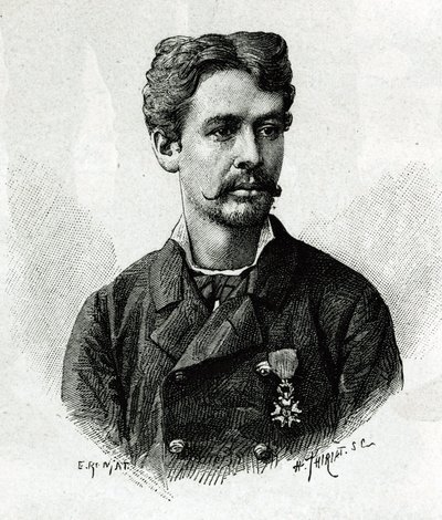Portrét doktora Tautaina, během expedice do Afriky 1879-1882, pod velením Gallieniho. Rytina E. Ronjata z fotografie k ilustraci příběhu „Exploration du Haut Niger (Haut Niger)“ (dnešní Mali) od velitele Josepha Galliena od Etienne Antoine Eugene Ronjat