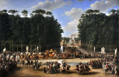 Svatební průvod Napoleona I. a Marie-Louise přes Jardin des Tuileries 2. dubna od Etienne Barthelemy Garnier