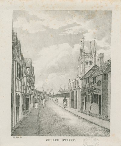 Tamworth - Church Street: litografie, nd [1796-1865] (tisk) od Etienne Bruno Hamel