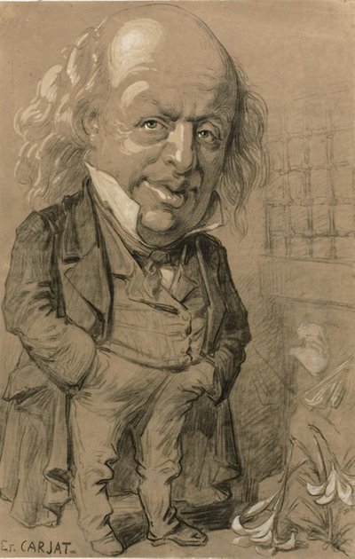Karikaturní portrét Pierre-Jean de Beranger od Etienne Carjat