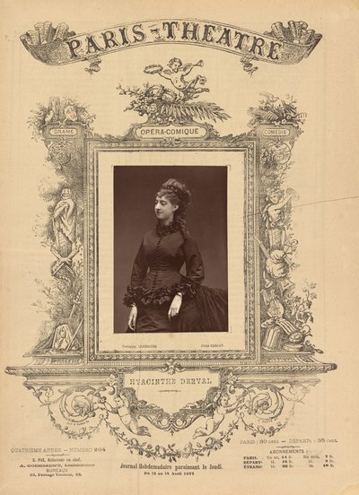 Pařížské divadlo: Hyacinthe Derval od Etienne Carjat
