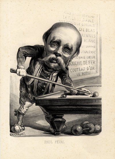 letící list - Ilustrace Etienna Carjata (1826-1906): Kulečník - Feval Paul (1816-1887) od Etienne Carjat
