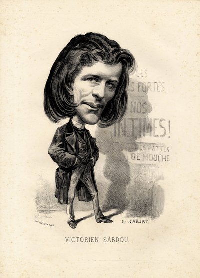 létající list - Ilustrace Etienne Carjat (1826-1906): Literatura - Viktoriánská Sardou (1831-1908) od Etienne Carjat